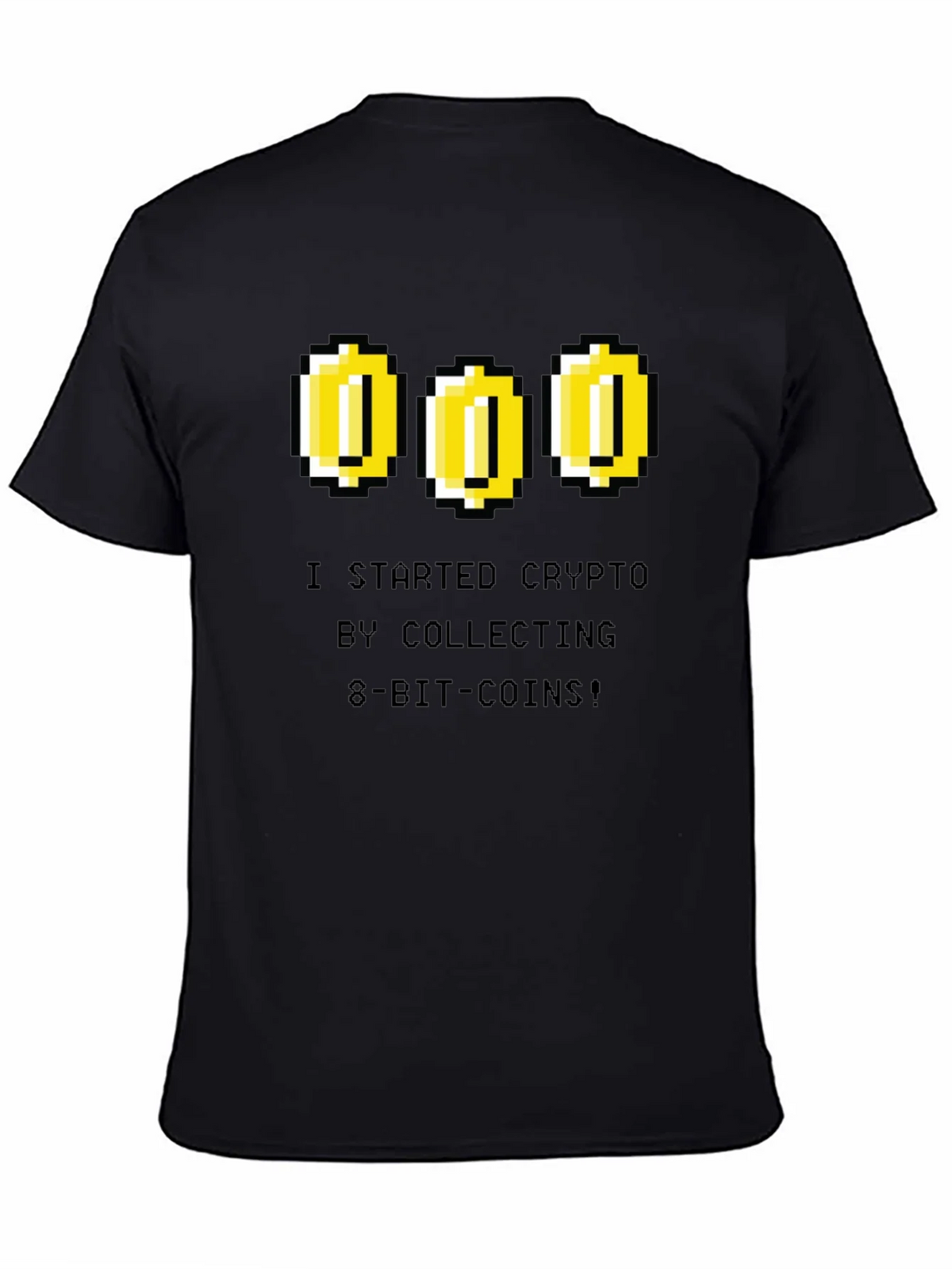 Crypto 8-Bit Coin Black T-Shirt product image 4