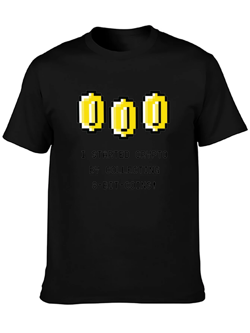 Crypto 8-Bit Coin Black T-Shirt product image 3