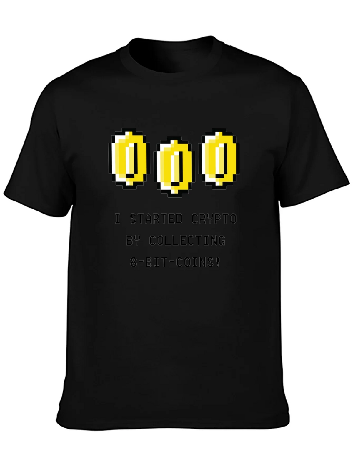 Crypto 8-Bit Coin Black T-Shirt product image 3