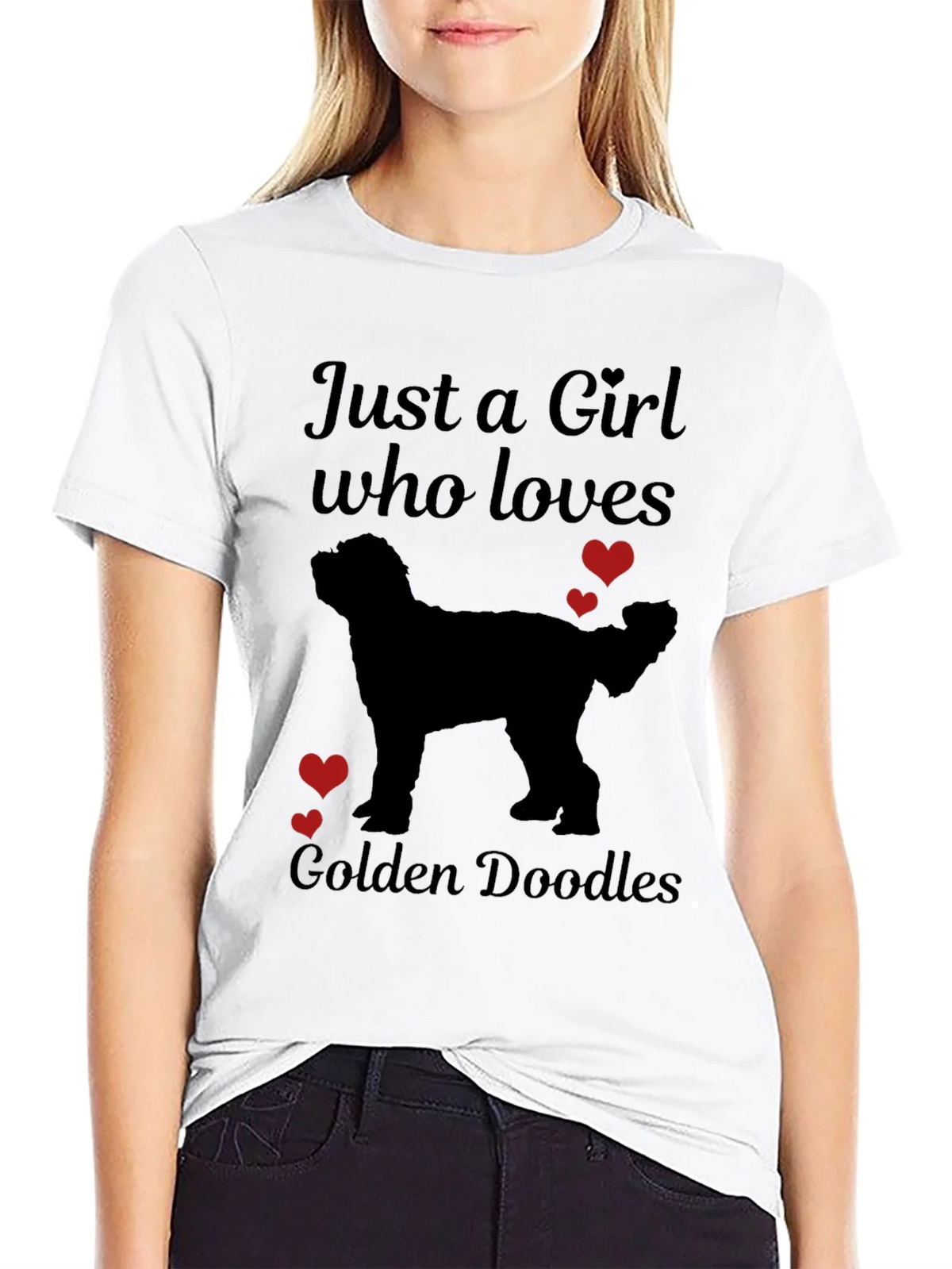Girl Who Loves Golden Doodles T-Shirt product image 8