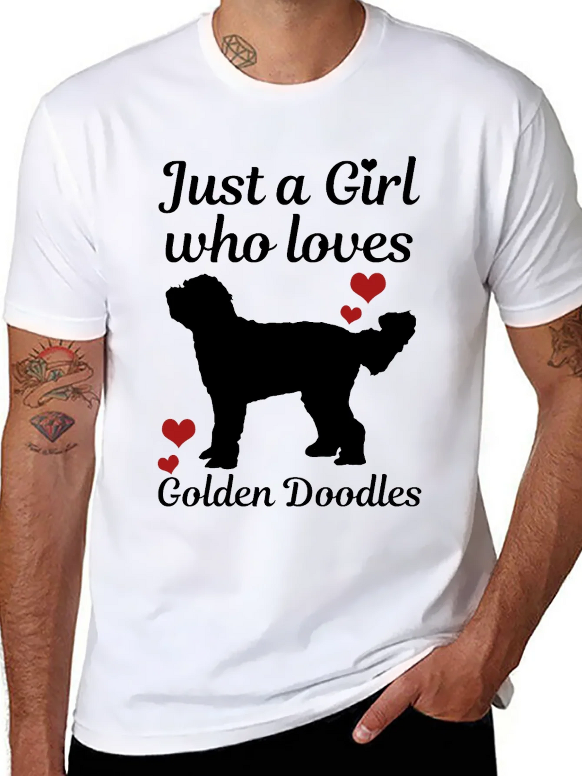 Girl Who Loves Golden Doodles T-Shirt product image 7