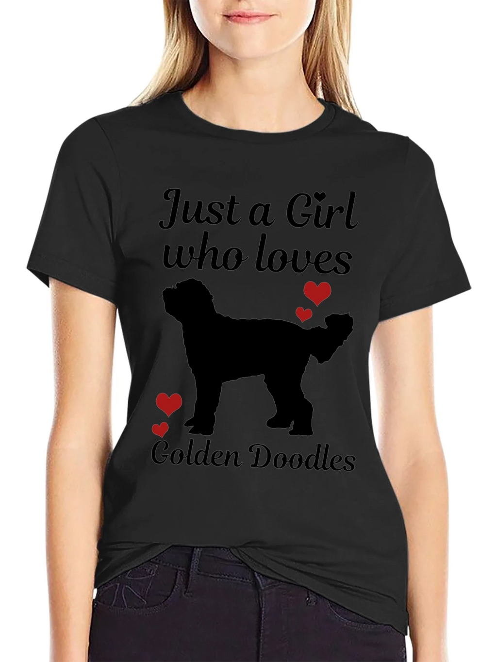 Girl Who Loves Golden Doodles T-Shirt product image 2