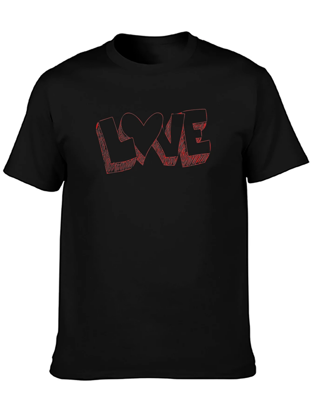 Love Sketch Graphic Black T-Shirt product image 2