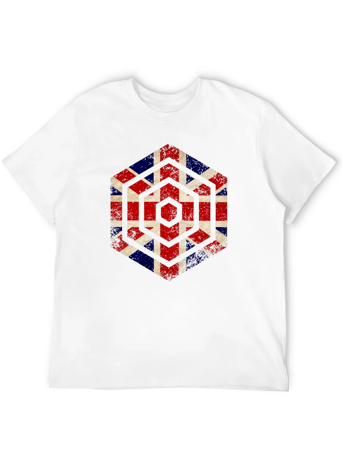 Union Jack Hexagon Graphic Tee - Grunge British Flag Shirt product image 10