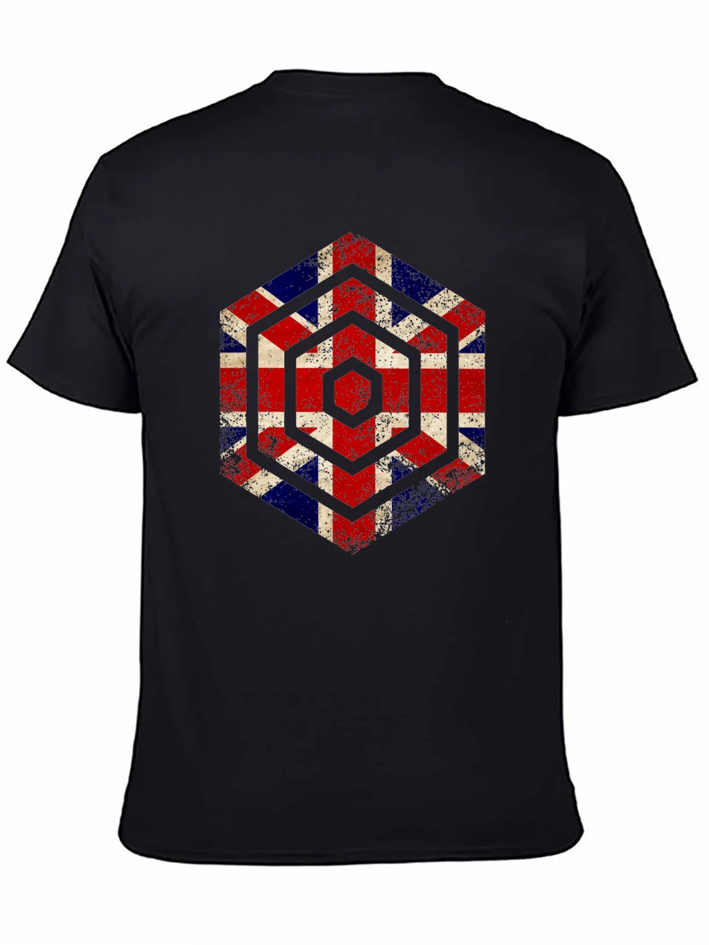 Union Jack Hexagon Graphic Tee - Grunge British Flag Shirt product image 4