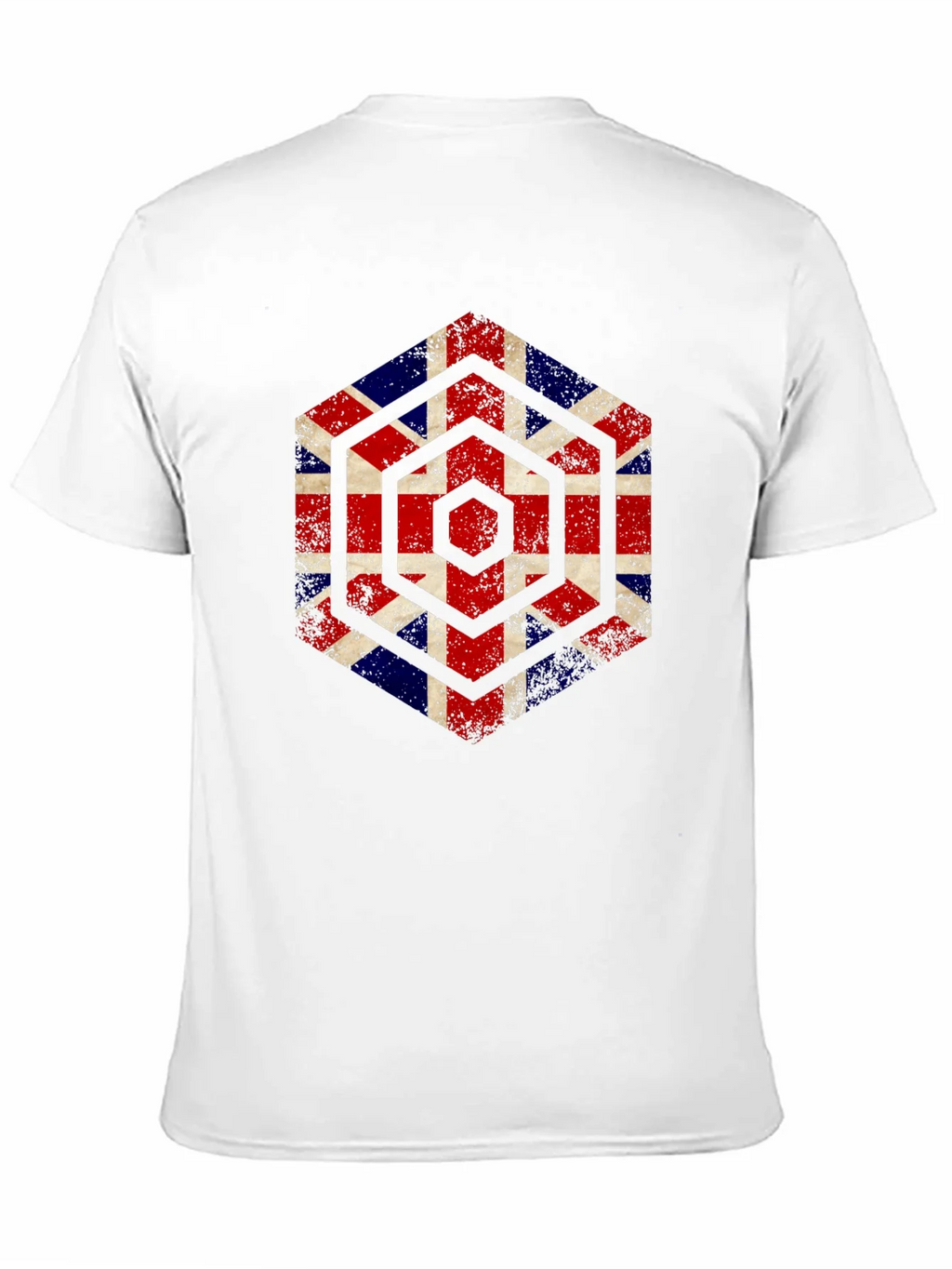Union Jack Hexagon Graphic Tee - Grunge British Flag Shirt product image 9