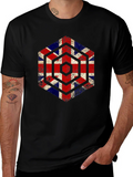 Union Jack Hexagon Graphic Tee - Grunge British Flag Shirt product image 1