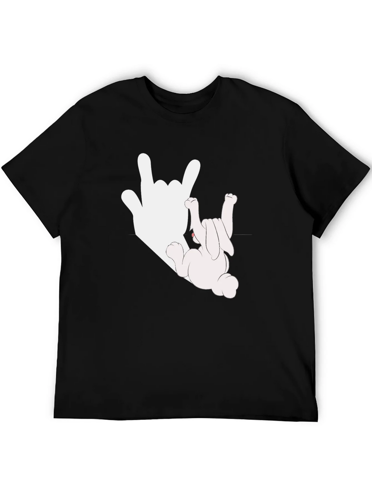 Rock On Bunny Graphic Tee - Black Cotton T-Shirt product image 5
