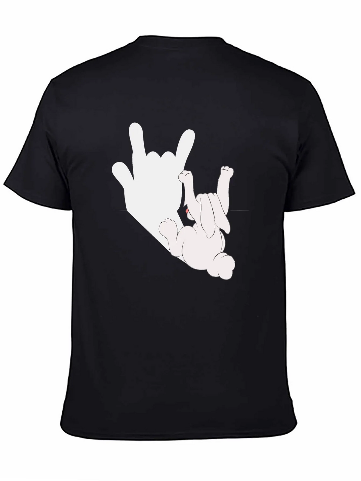 Rock On Bunny Graphic Tee - Black Cotton T-Shirt product image 4