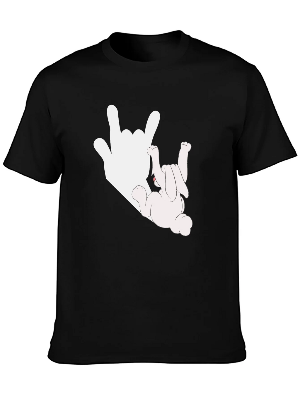 Rock On Bunny Graphic Tee - Black Cotton T-Shirt product image 3