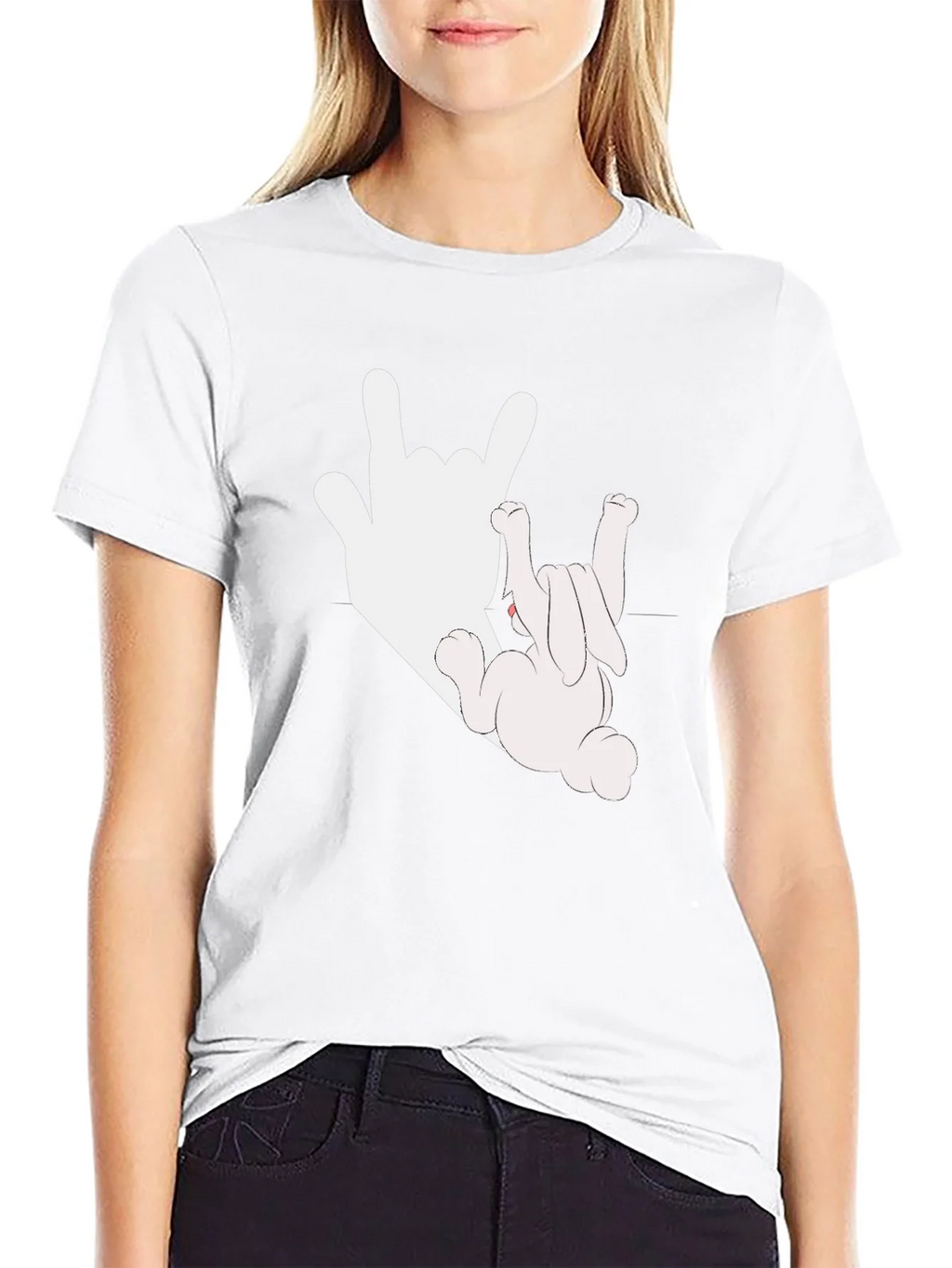 Rock On Bunny Graphic Tee - Black Cotton T-Shirt product image 8