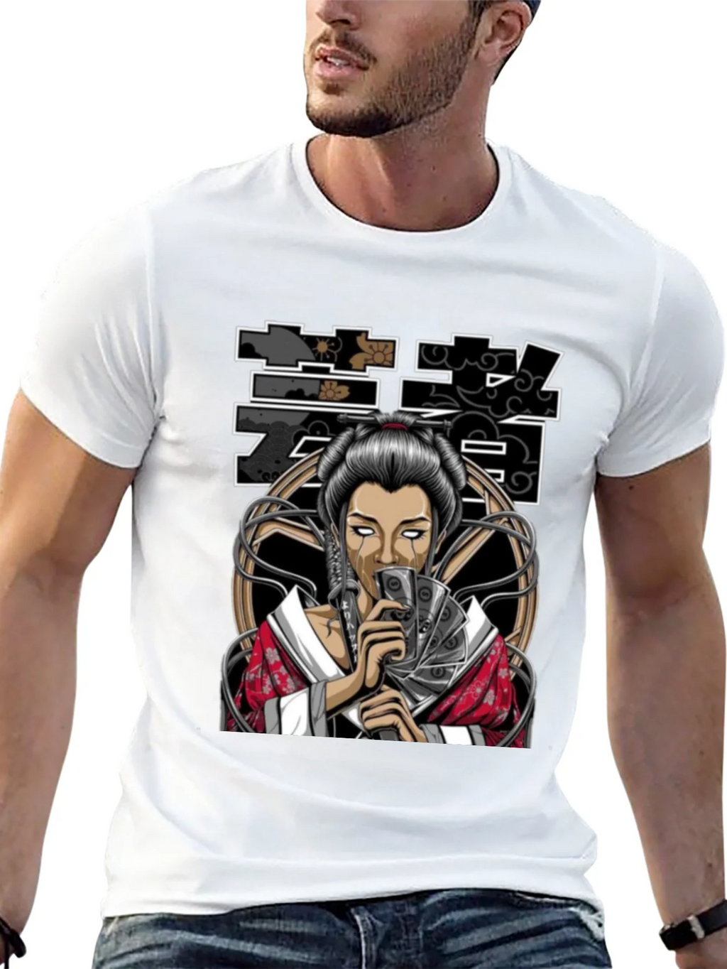 Geisha Art Black T-Shirt product image 12