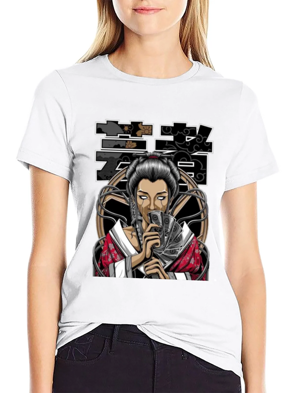 Geisha Art Black T-Shirt product image 8