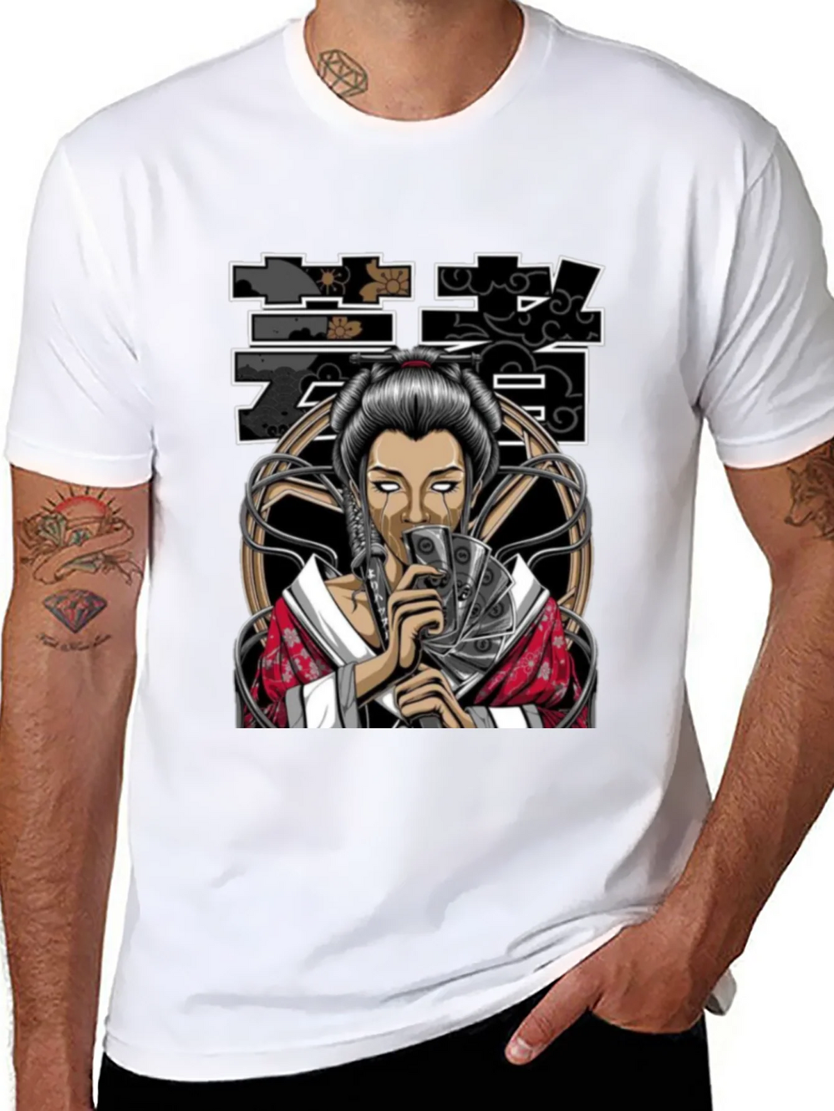 Geisha Art Black T-Shirt product image 7