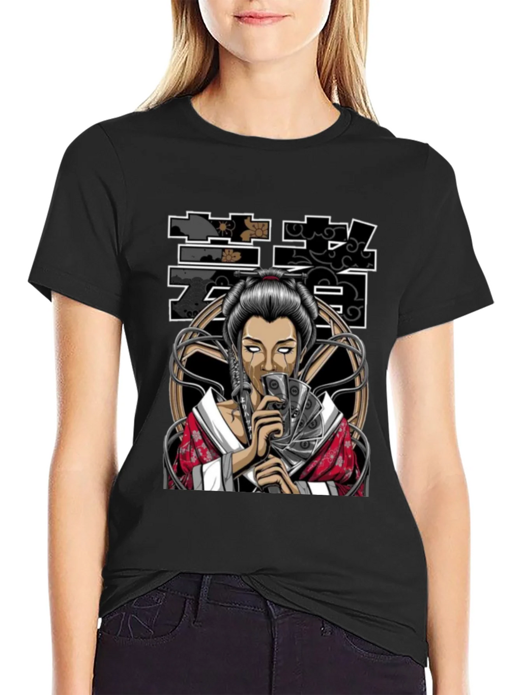 Geisha Art Black T-Shirt product image 2