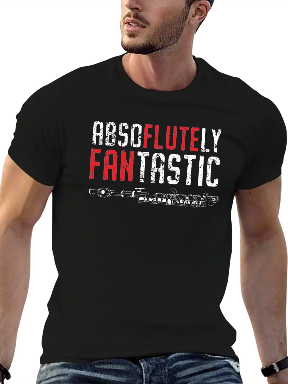 Absolutley Fantastic Flute Player Black Tee product image 3