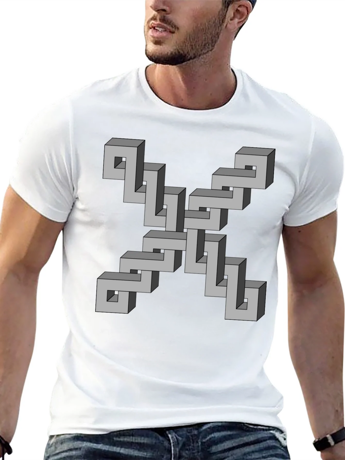 Optical Illusion Geometric T-Shirt product image 6