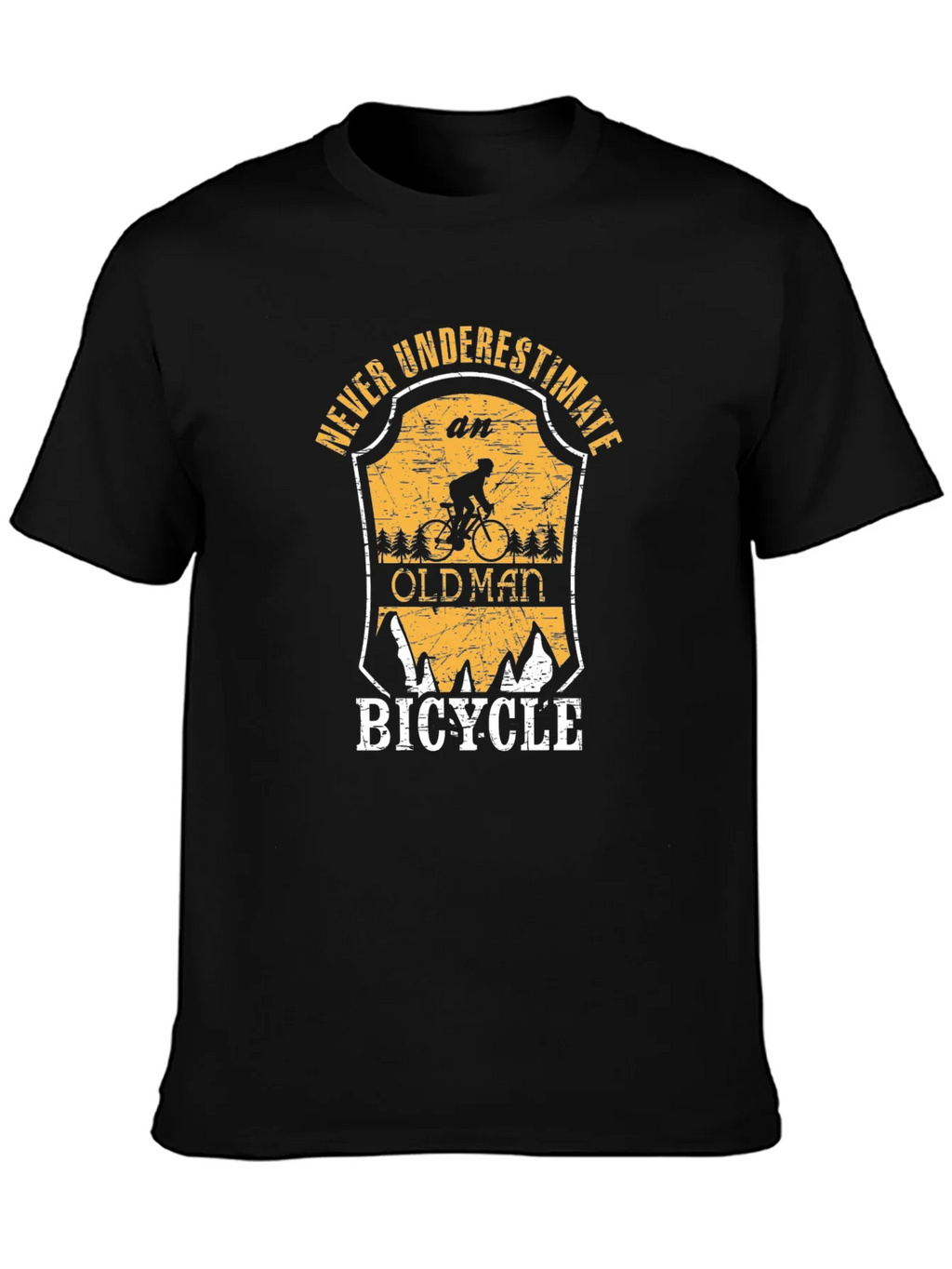 Never Underestimate an Old Man Bicycle T-Shirt product image 3