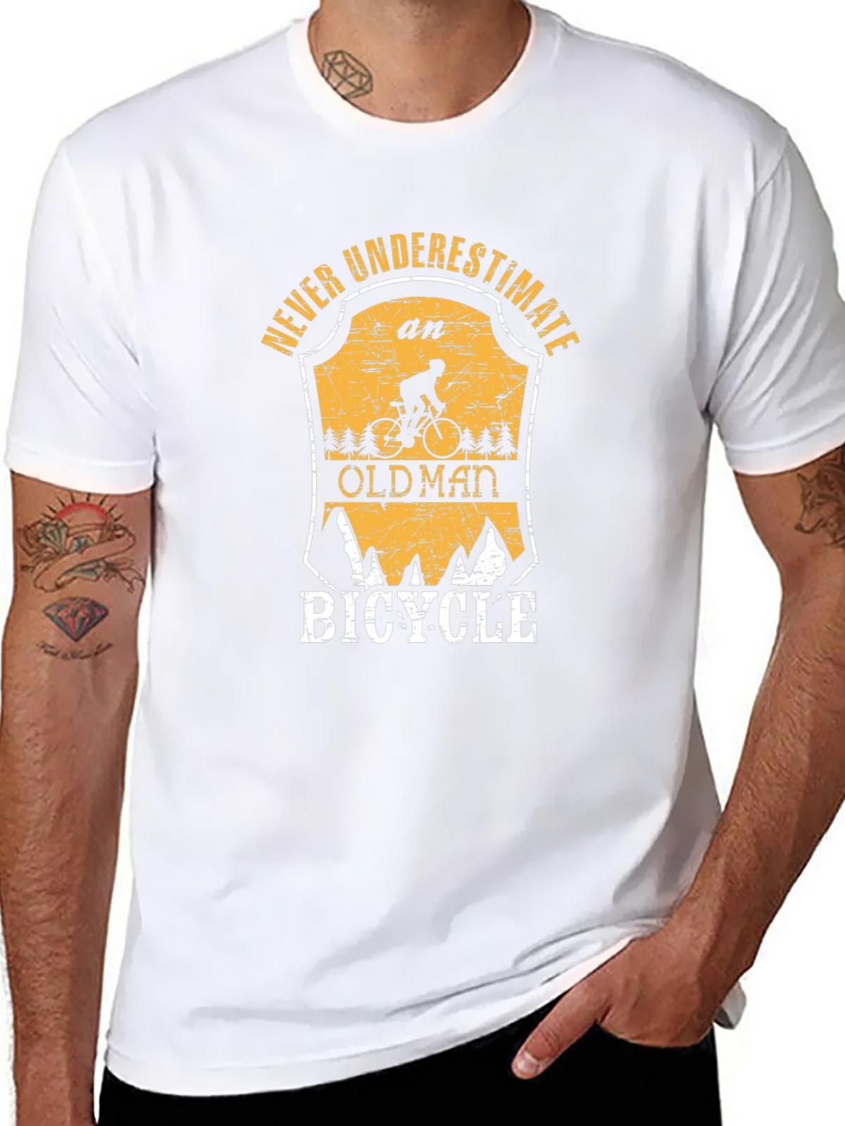Never Underestimate an Old Man Bicycle T-Shirt product image 7