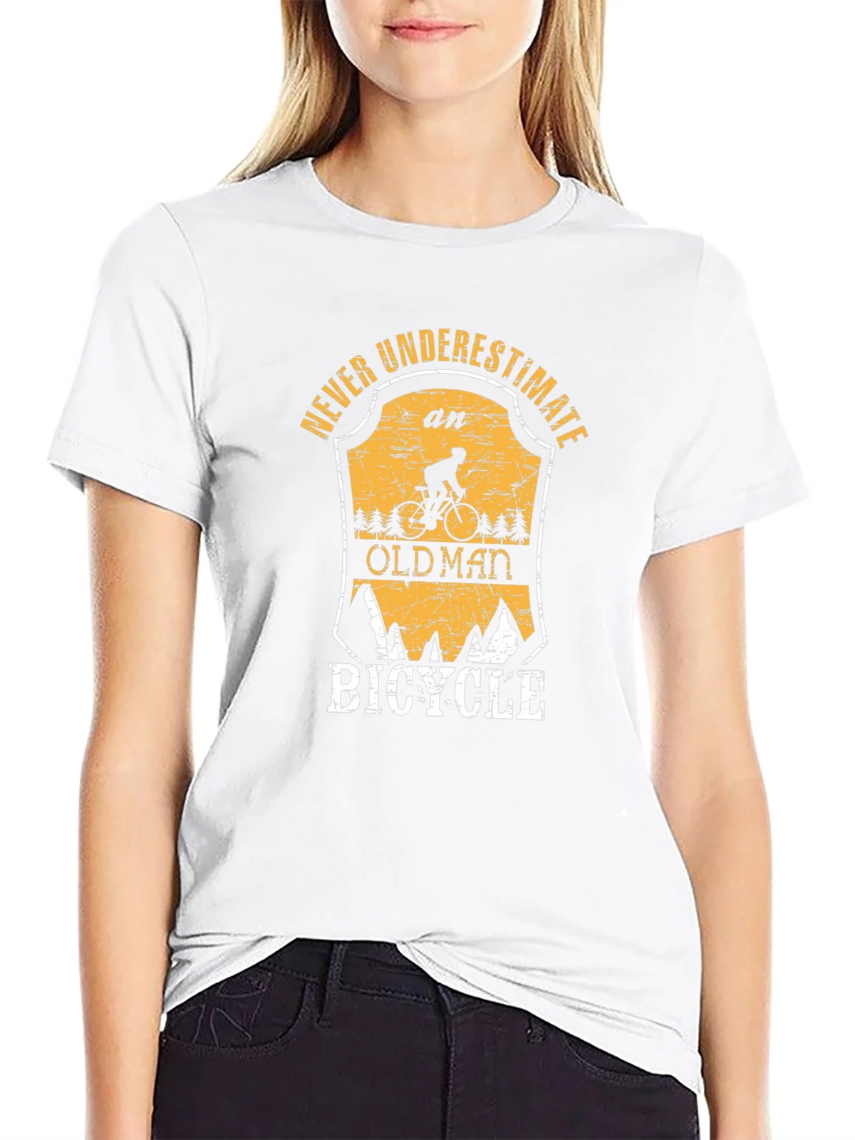 Never Underestimate an Old Man Bicycle T-Shirt product image 8