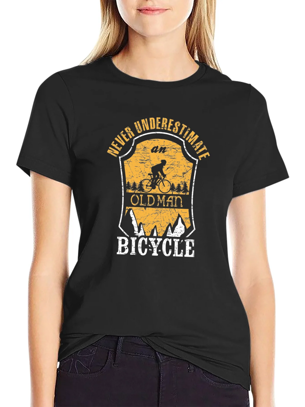 Never Underestimate an Old Man Bicycle T-Shirt product image 2
