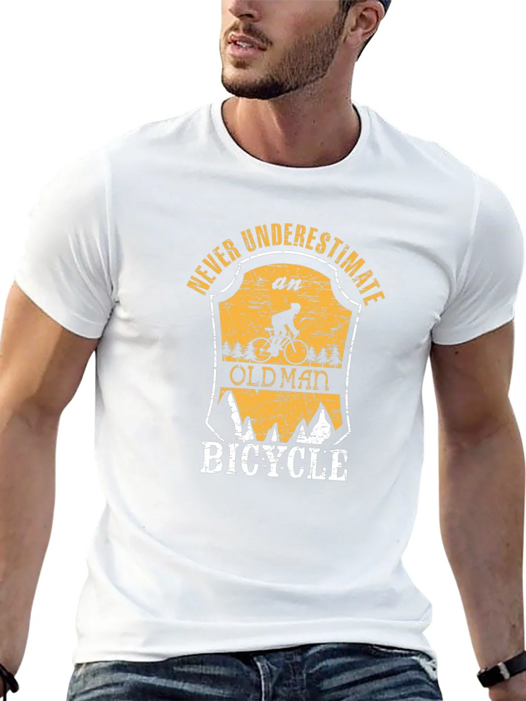 Never Underestimate an Old Man Bicycle T-Shirt product image 12