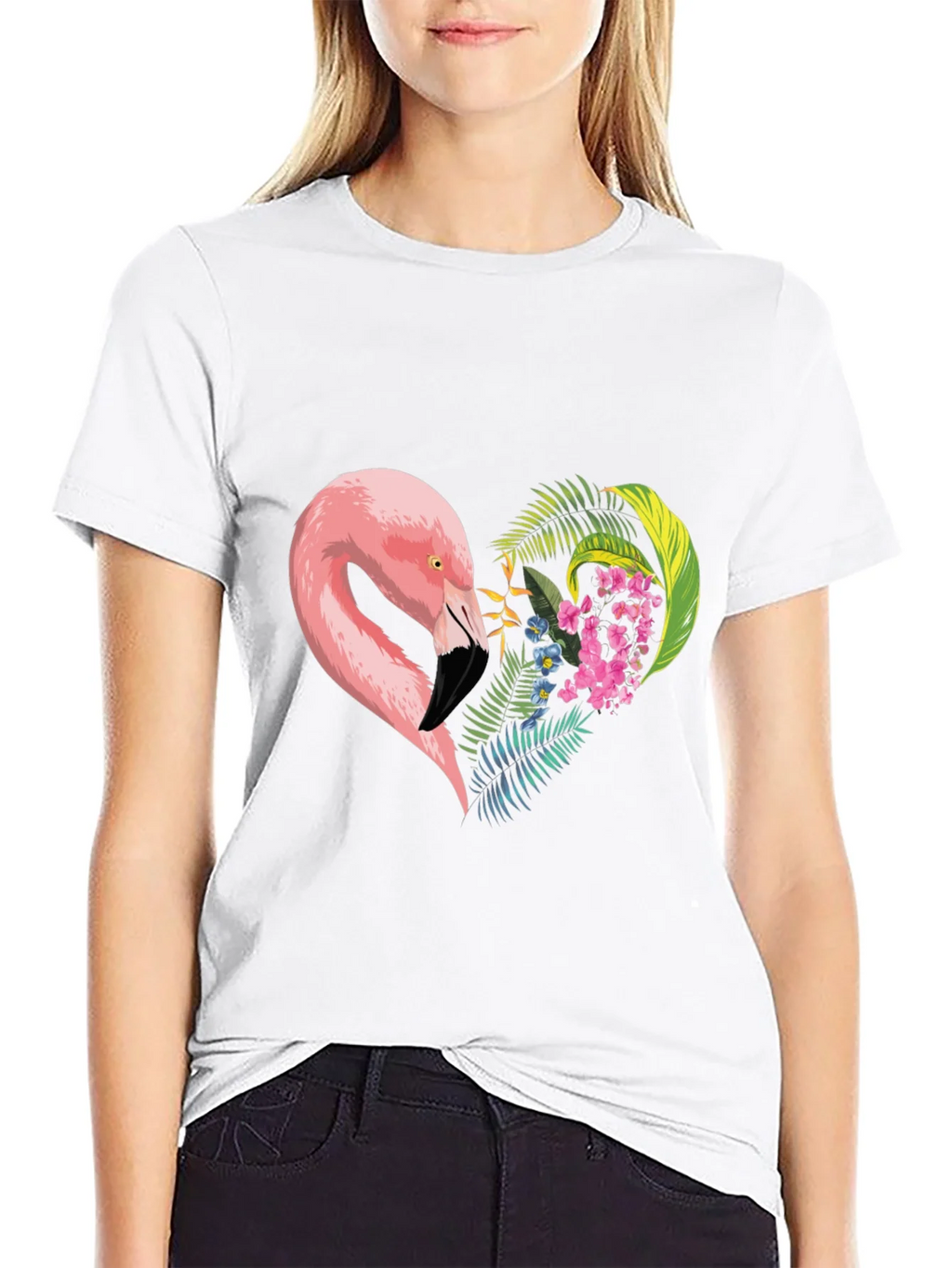 Flamingo Heart Graphic Tee - Black product image 8