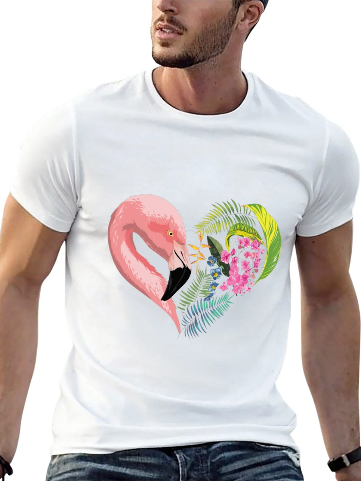 Flamingo Heart Graphic Tee - Black product image 12
