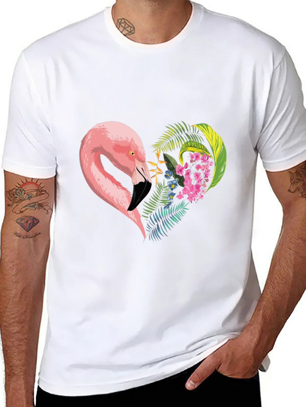 Flamingo Heart Graphic Tee - Black product image 7