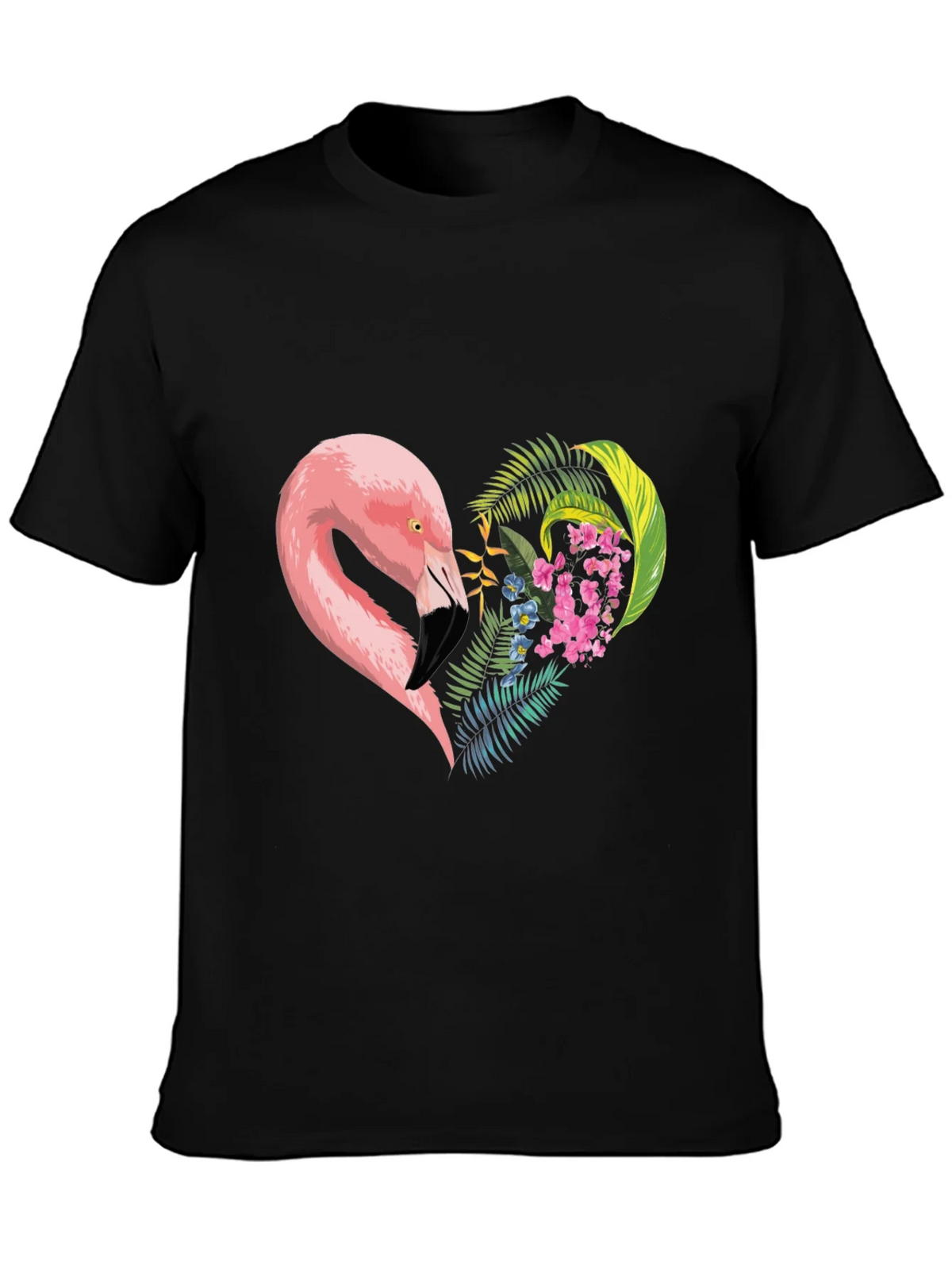 Flamingo Heart Graphic Tee - Black product image 3