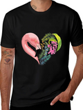 Flamingo Heart Graphic Tee - Black product image 1