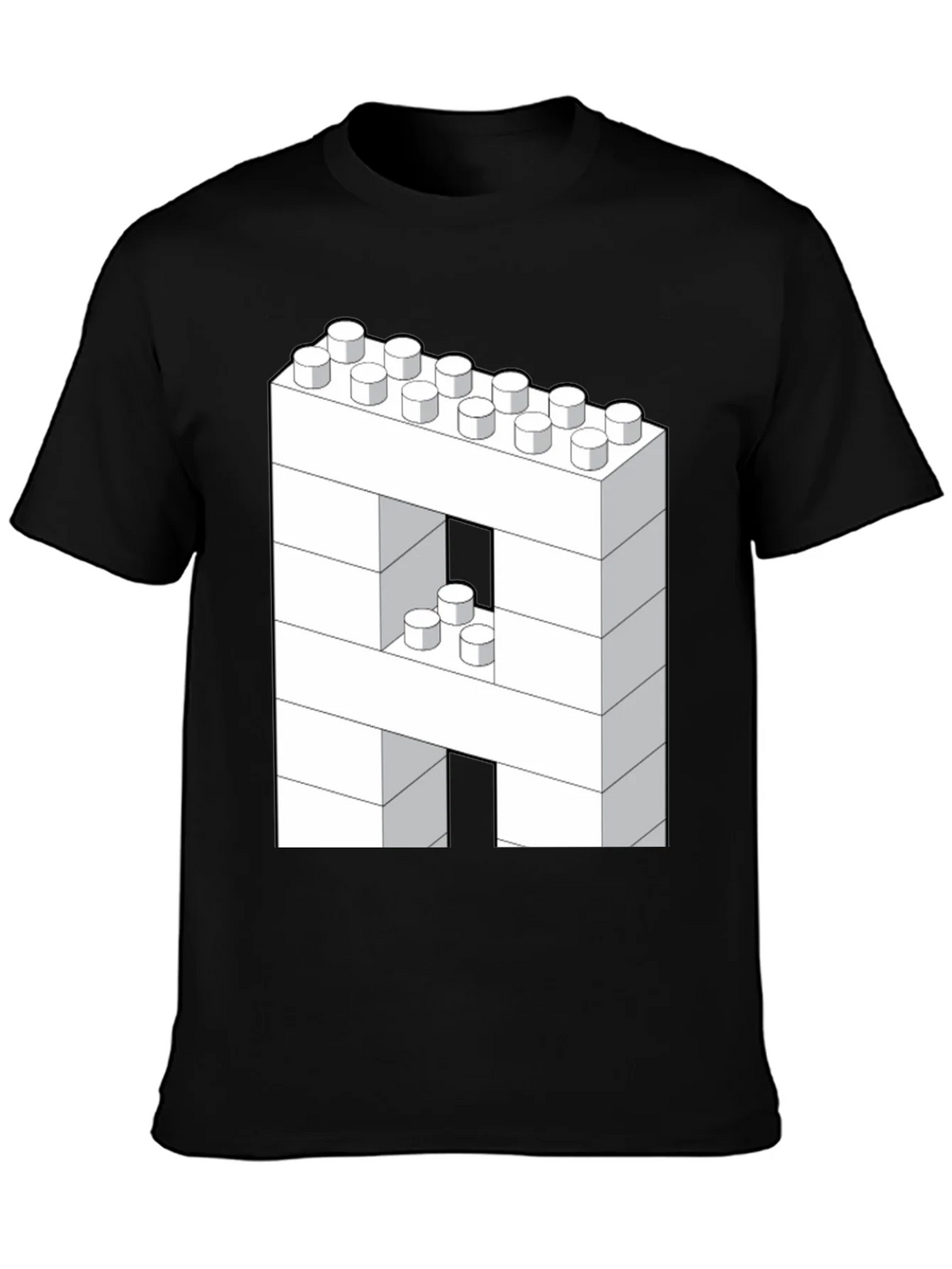 Block Letter A T-Shirt - Construction Brick Design product image 3