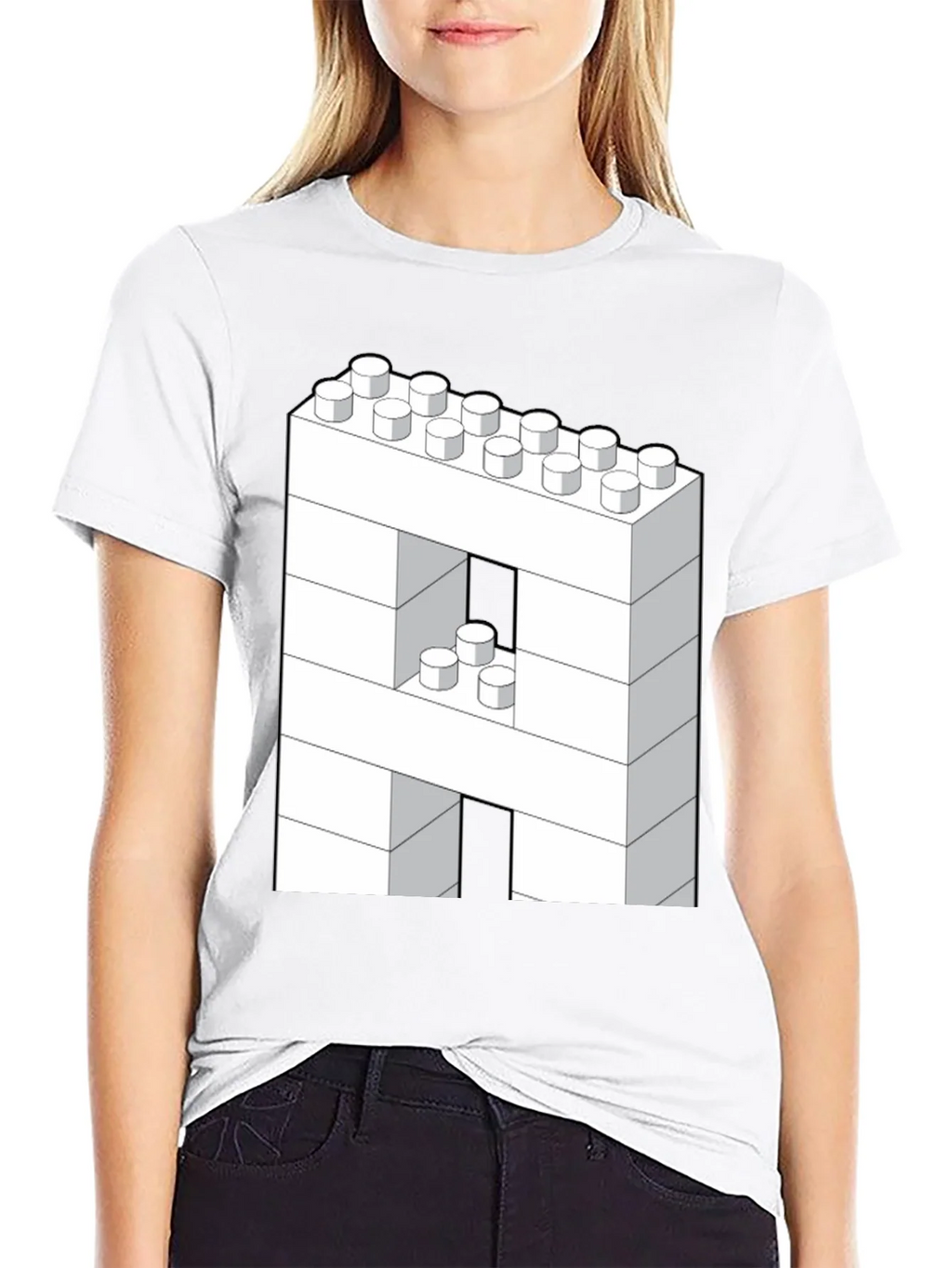 Block Letter A T-Shirt - Construction Brick Design product image 8