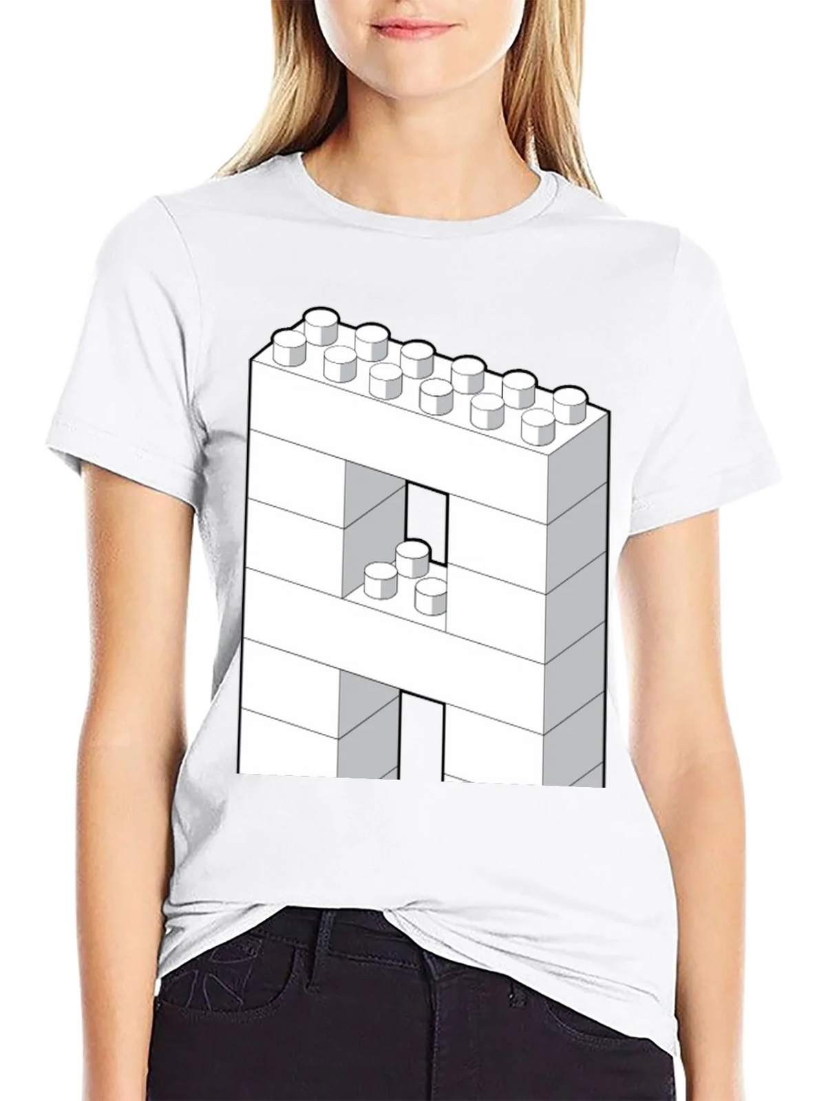 Block Letter A T-Shirt - Construction Brick Design product image 8