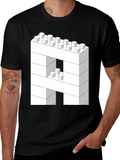 Block Letter A T-Shirt - Construction Brick Design product image 1