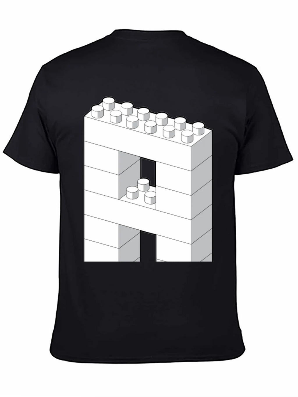 Block Letter A T-Shirt - Construction Brick Design product image 4
