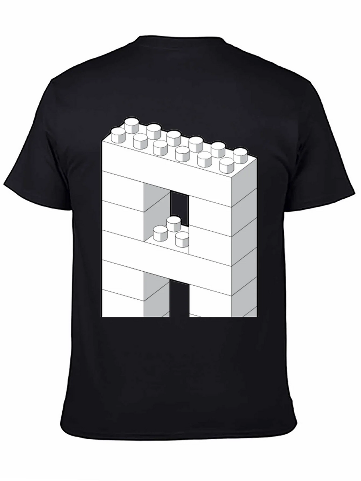 Block Letter A T-Shirt - Construction Brick Design product image 4
