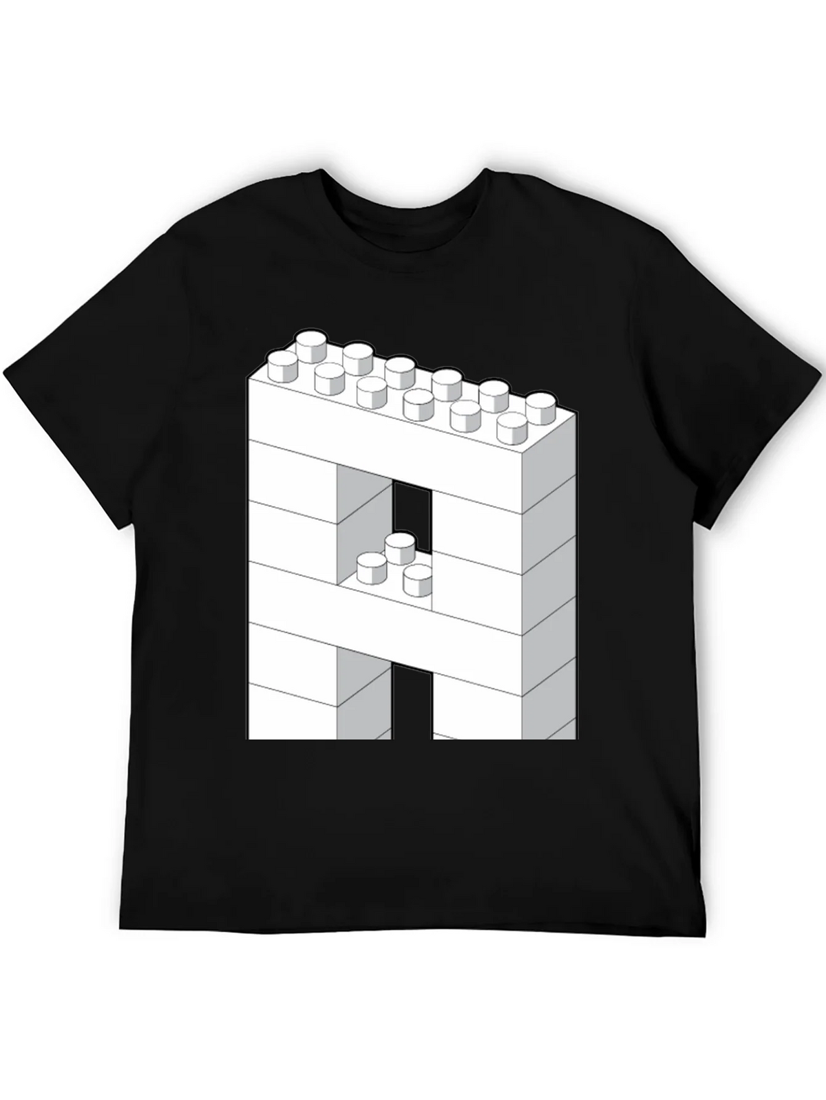 Block Letter A T-Shirt - Construction Brick Design product image 5