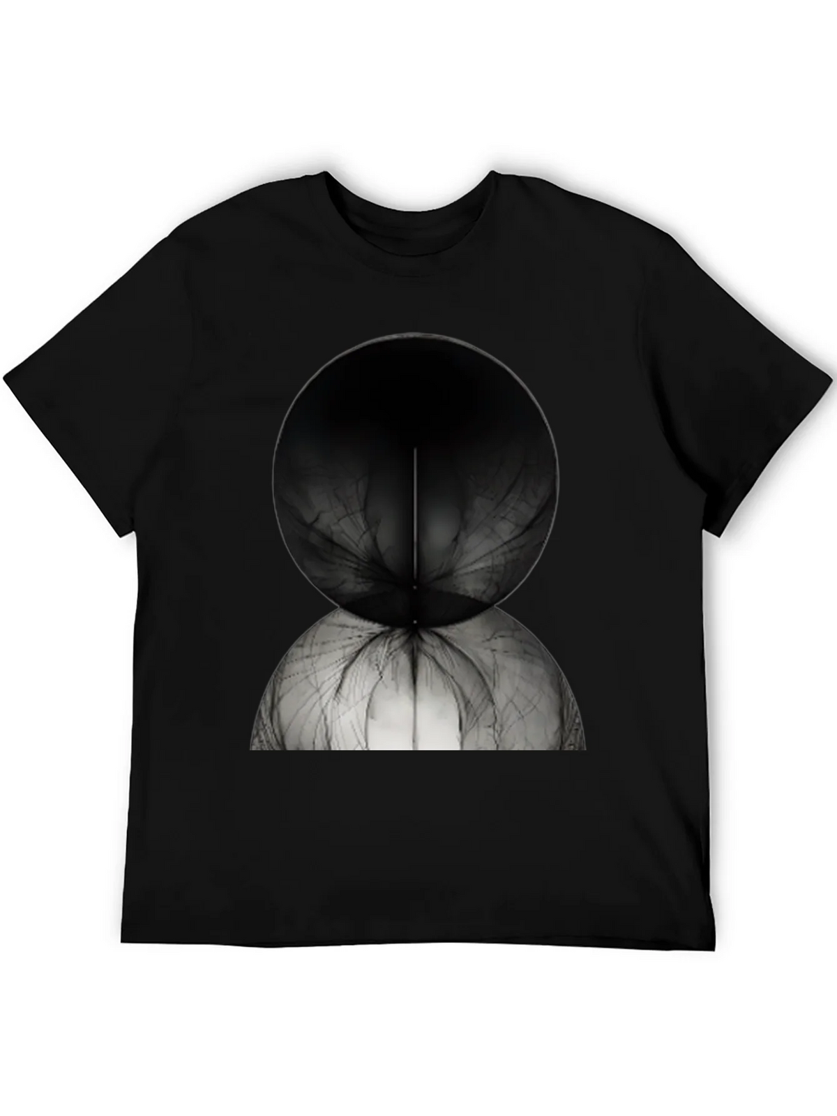 Abstract Spherical Design Tee - Modern Black T-Shirt product image 5