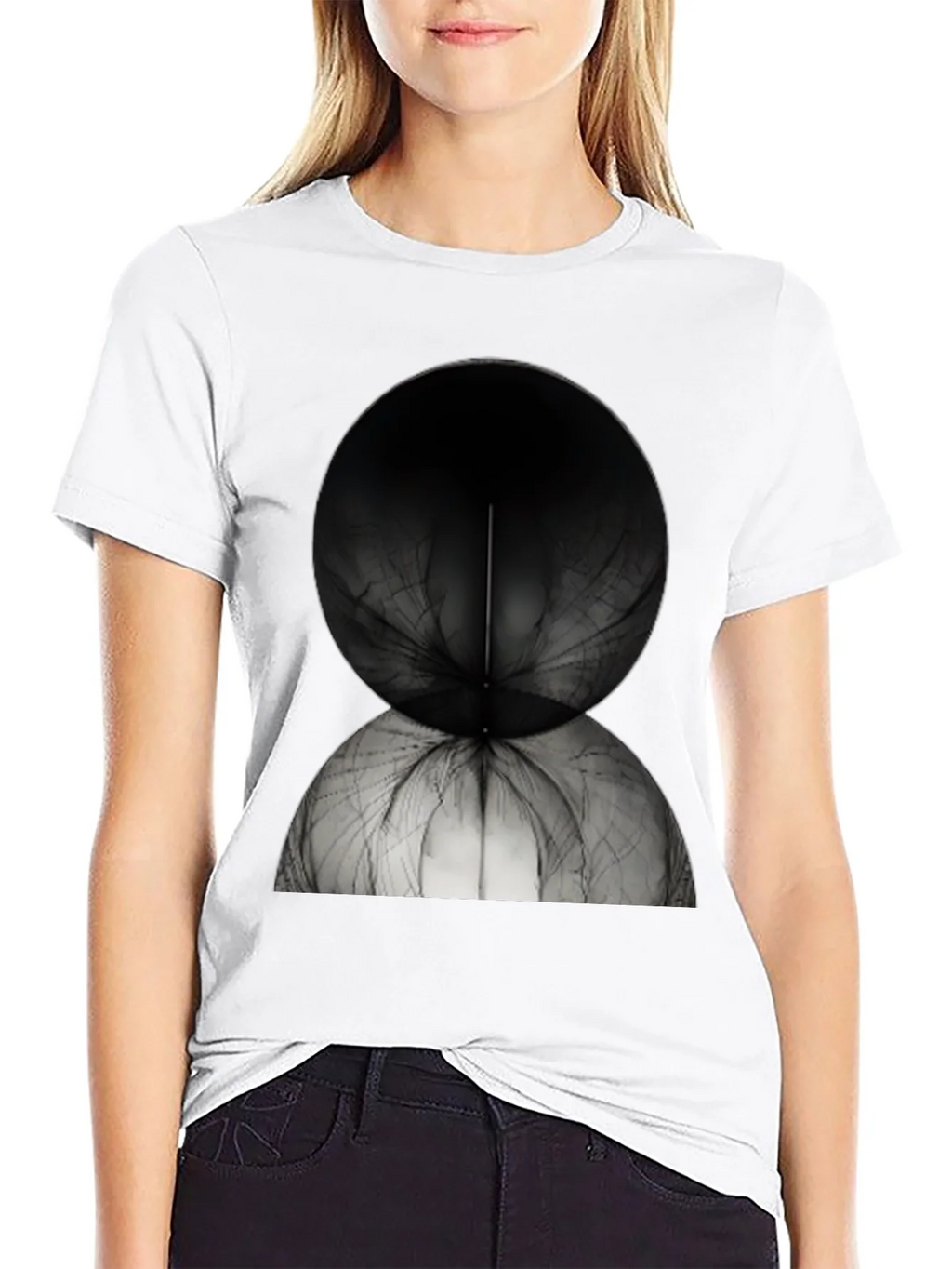 Abstract Spherical Design Tee - Modern Black T-Shirt product image 8