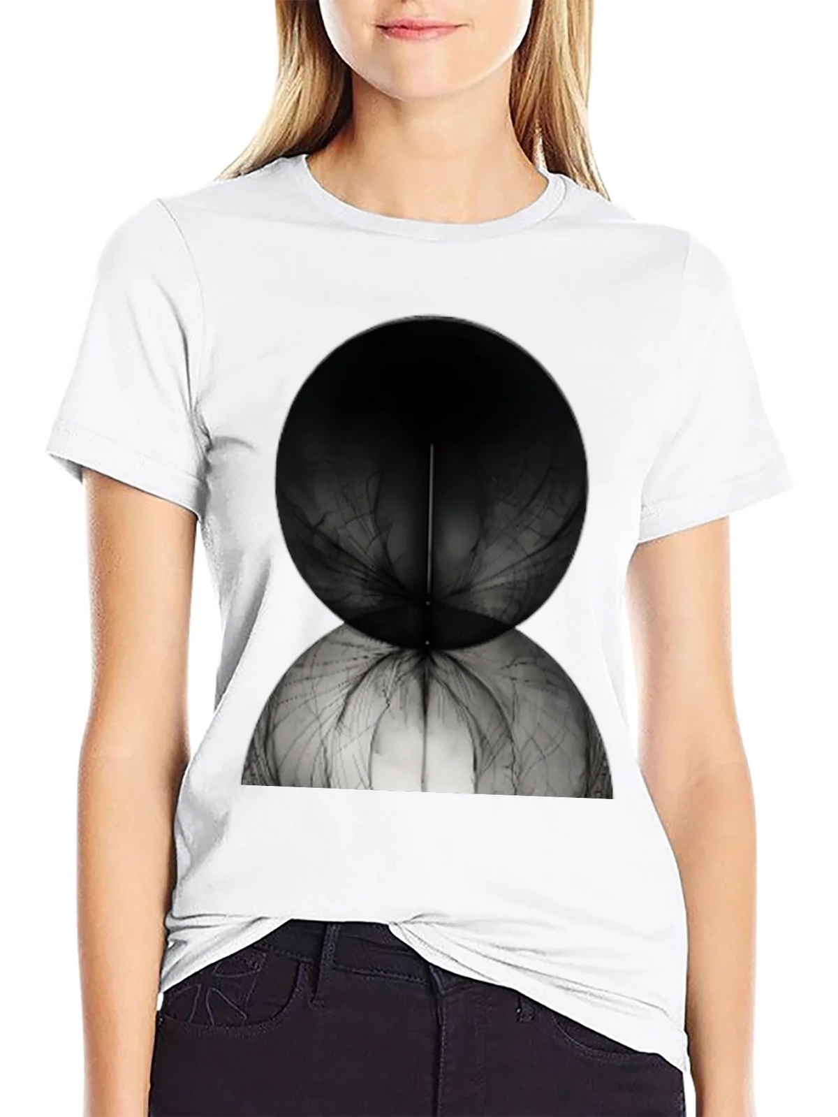 Abstract Spherical Design Tee - Modern Black T-Shirt product image 8