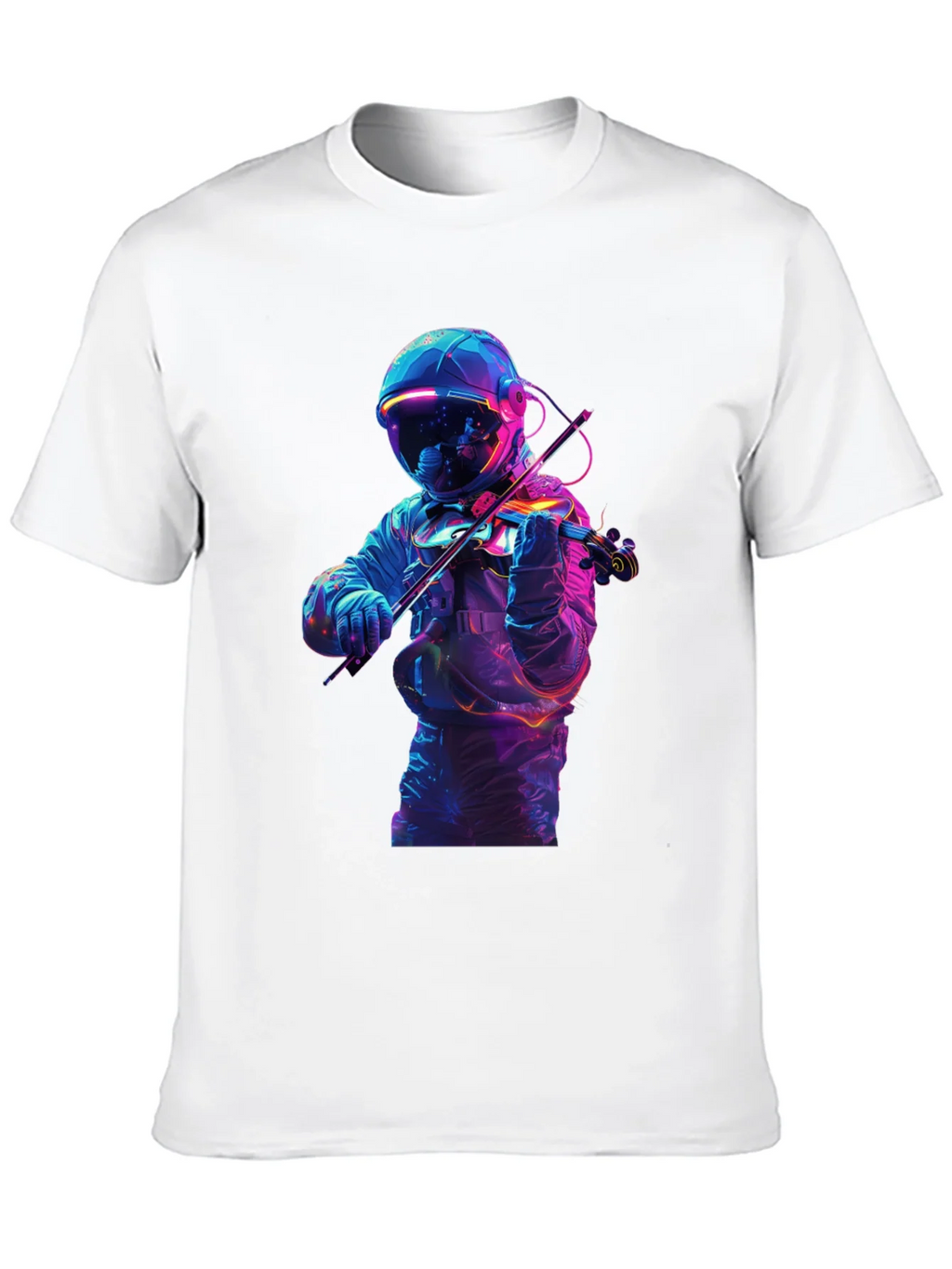 Astronaut Violinist Graphic Tee - Black Cotton product image 9