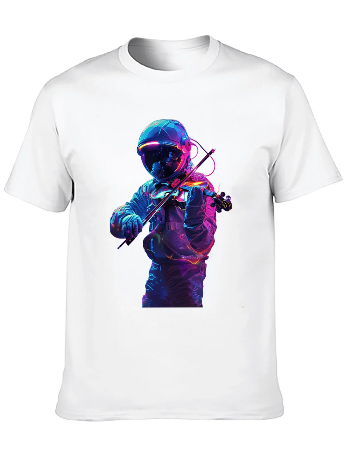 Astronaut Violinist Graphic Tee - Black Cotton product image 9