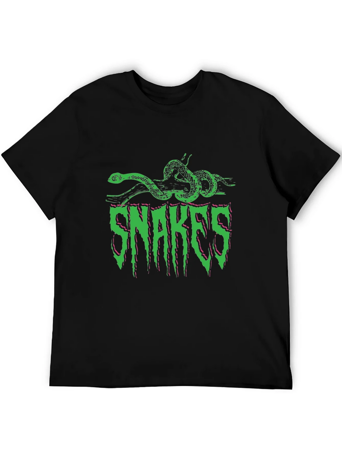 Snakes Graphic Print Black T-Shirt product image 4