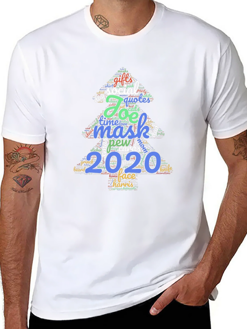 Festive 2020 Holiday Word Art T-Shirt product image 7