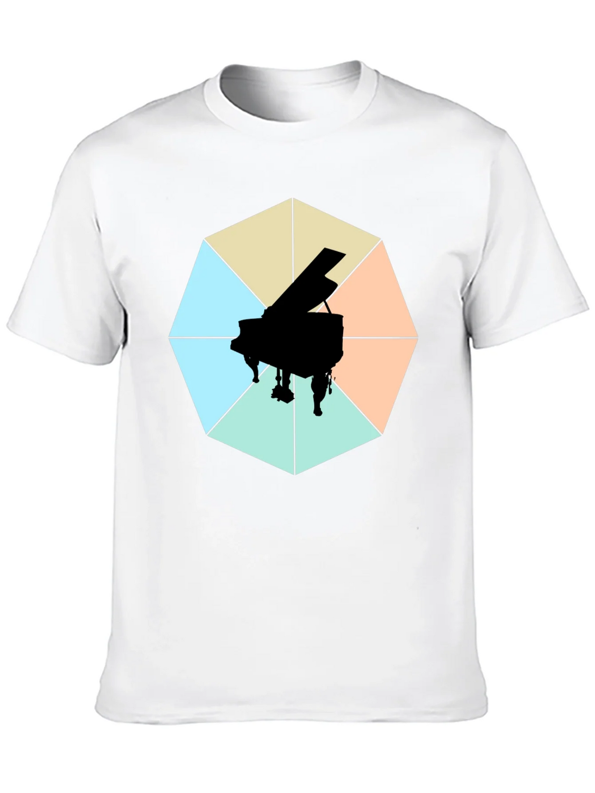Geometric Piano Graphic Tee - Modern Musical Style product image 9