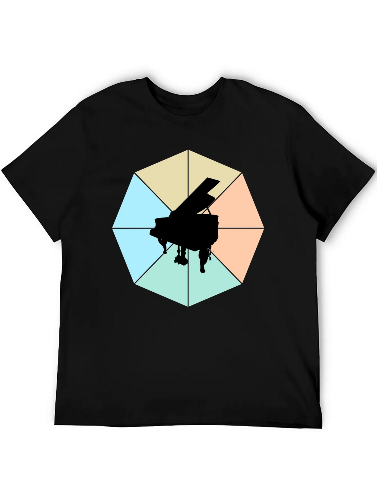 Geometric Piano Graphic Tee - Modern Musical Style product image 5
