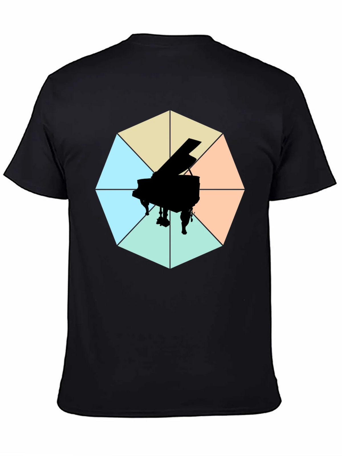 Geometric Piano Graphic Tee - Modern Musical Style product image 4