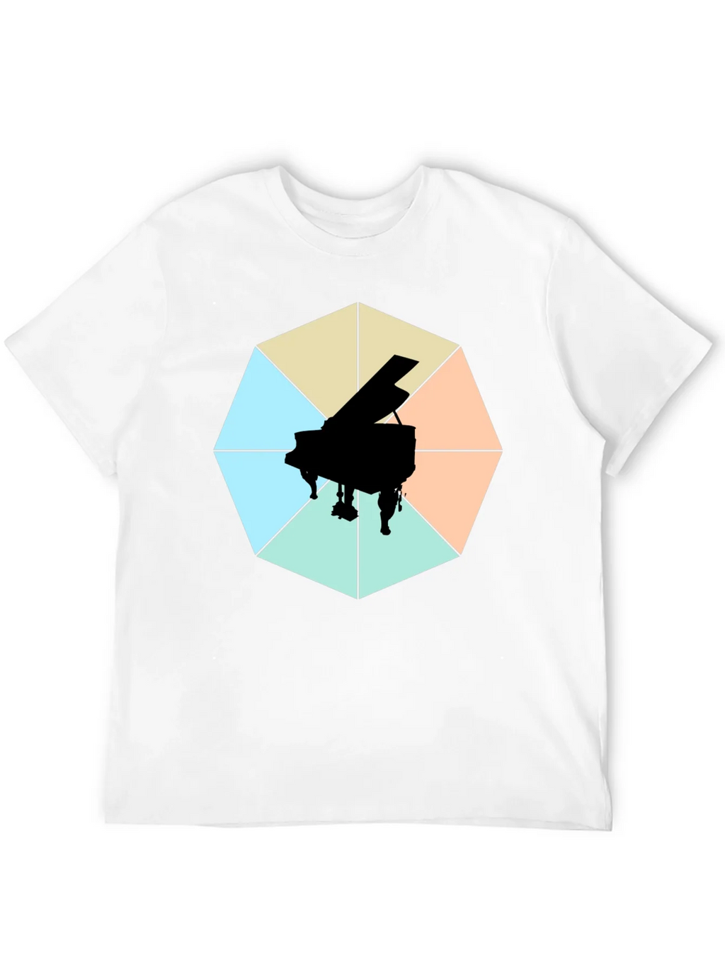 Geometric Piano Graphic Tee - Modern Musical Style product image 11