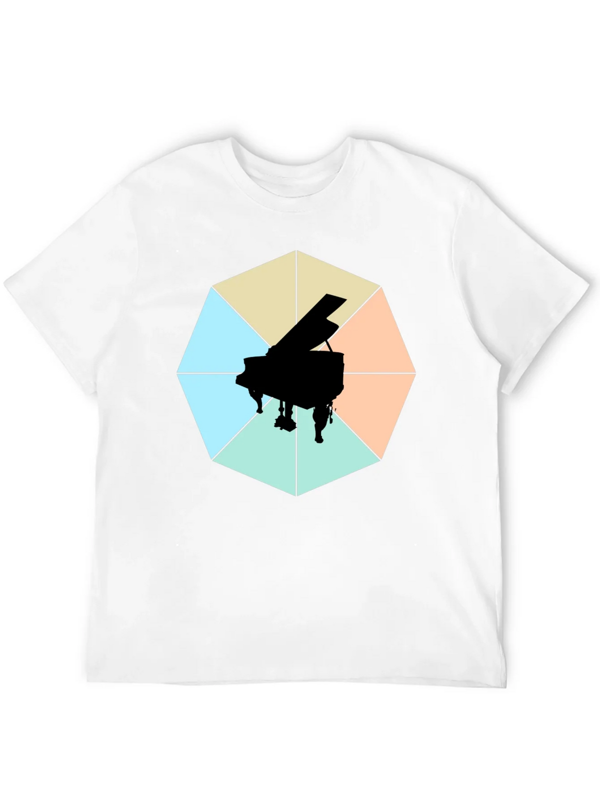 Geometric Piano Graphic Tee - Modern Musical Style product image 11